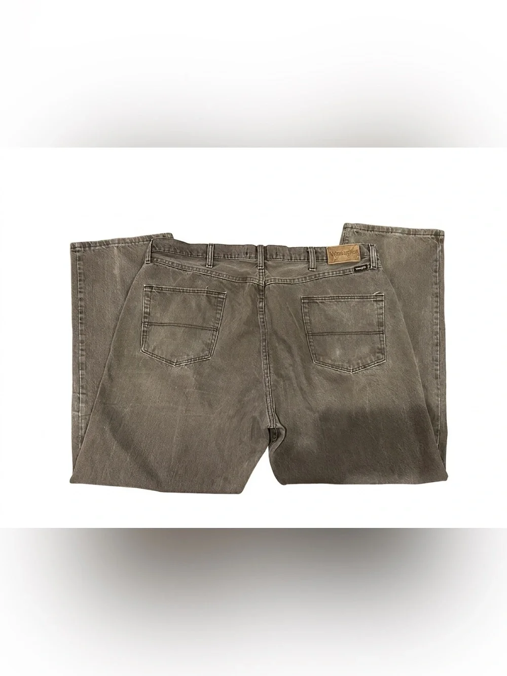 Wrangler Genuine Regular Fit Jeans Mens 40x30 Brown Denim Gray Faded Work Pants